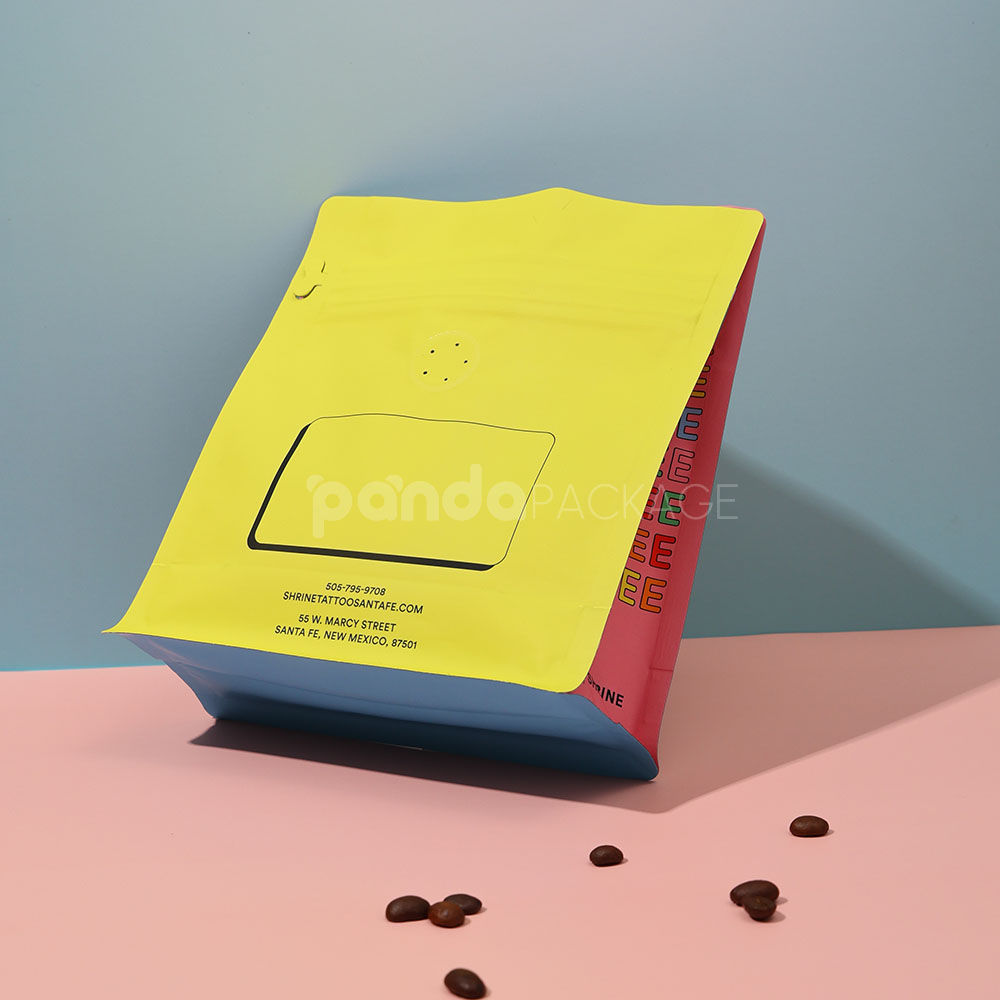 side gusset coffee bag with resealable zipper and valve