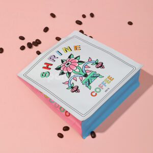 side gusset coffee bag with resealable zipper and valve