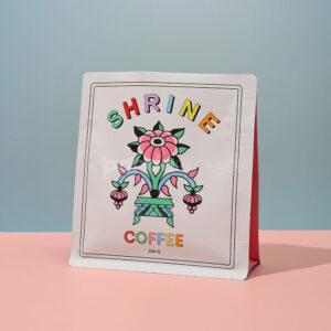 side gusset coffee bag with resealable zipper and valve