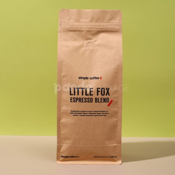 Kraft Side Gusset Coffee Bag with Airtight Freshness Valve