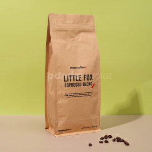kraft side gusset coffee bag with airtight freshness valve