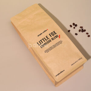 kraft side gusset coffee bag with airtight freshness valve