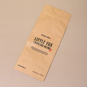 kraft side gusset coffee bag with airtight freshness valve