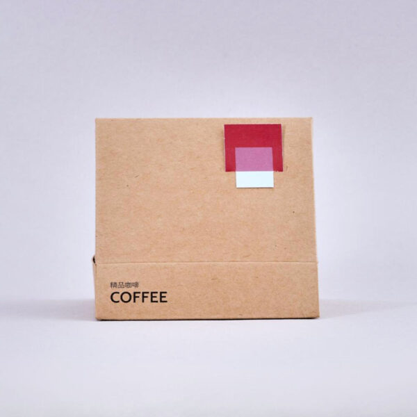 Kraft Paper Coffee Box with Minimalist Square Design