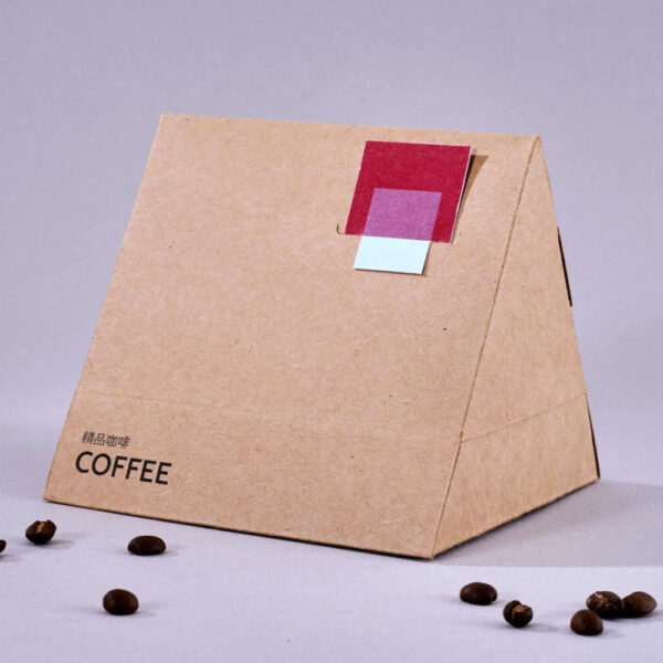 Kraft Paper Coffee Box with Minimalist Square Design