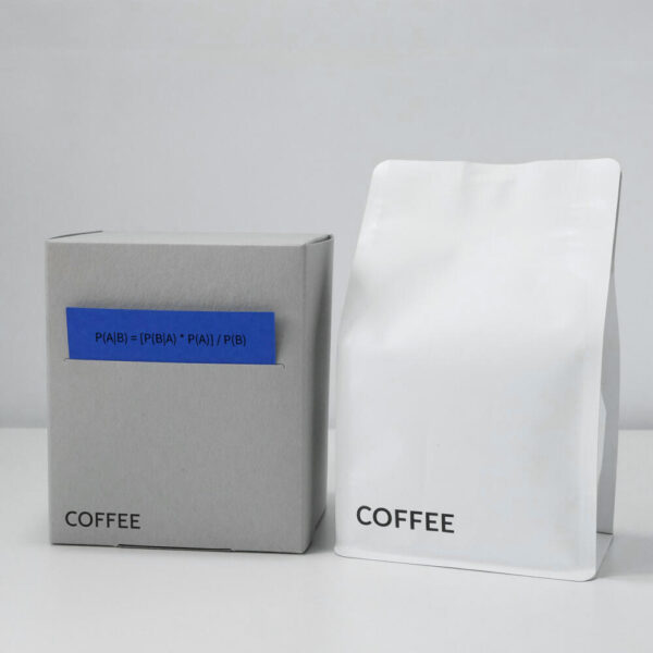 Minimalist Grey Coffee Box with Modern Mathematical Design