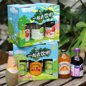 colorful paperboard beer carrier gift packaging with handle