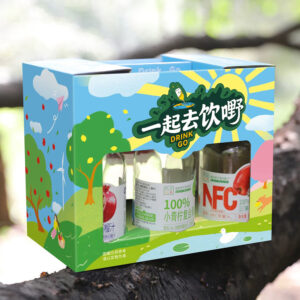 colorful paperboard beer carrier gift packaging with handle