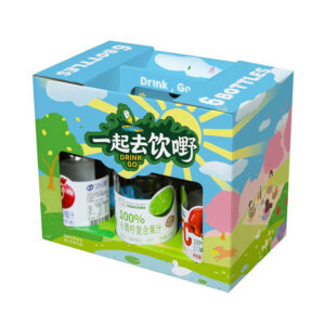 colorful paperboard beer carrier gift packaging with handle