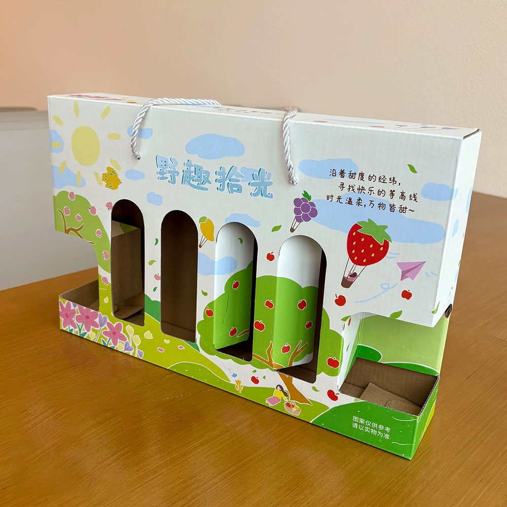 colorful six-bottle paperboard beer and liquor carrier bo