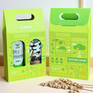 two-bottle paperboard beer and liquor carrier box with window display