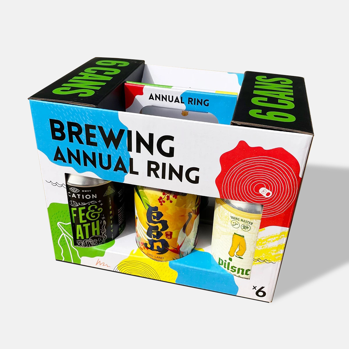 eco-friendly paperboard beer packaging box with carry handle