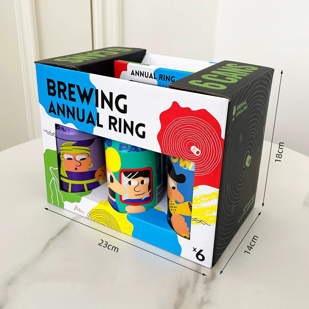 eco-friendly paperboard beer packaging box with carry handle