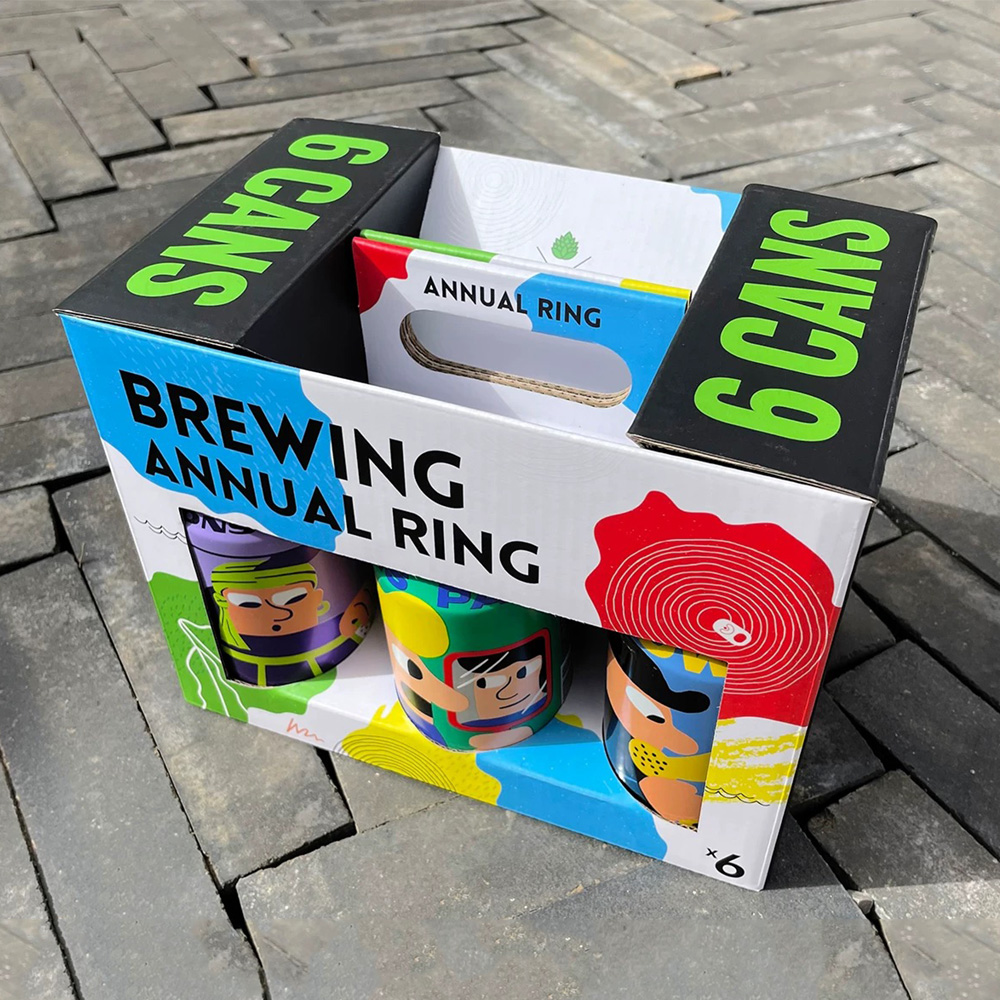 eco-friendly paperboard beer packaging box with carry handle