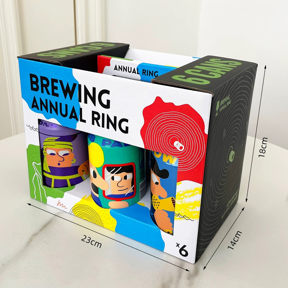 eco-friendly paperboard beer packaging box with carry handle