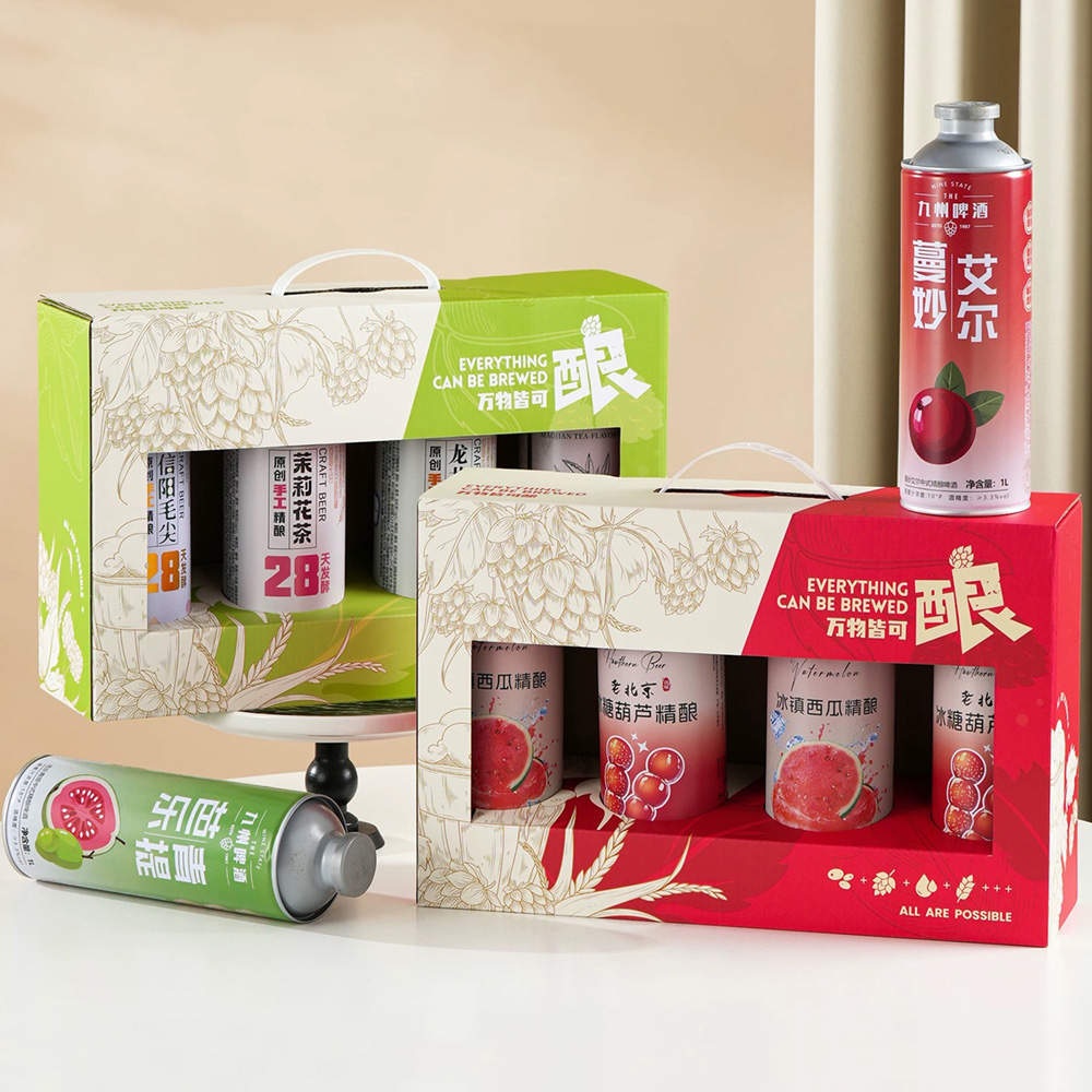 eco-friendly paperboard beer carrier box with window design