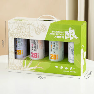 eco-friendly paperboard beer carrier box with window design
