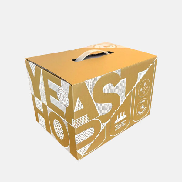 Kraft Paperboard Beer Carrier Box with Handle Design