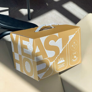 eco-friendly kraft paperboard beer carrier box with handle