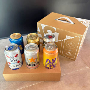 eco-friendly kraft paperboard beer carrier box with handle
