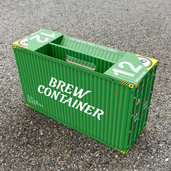 Industrial Style Paperboard Beer Carrier Box for 12 Cans