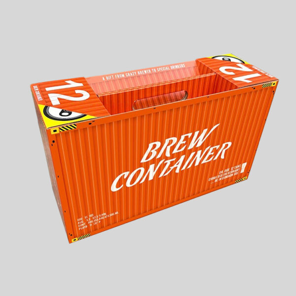 Industrial Style Paperboard Beer Carrier Box for 12 Cans