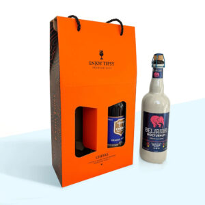 eco-friendly paperboard beer and wine gift box with window design