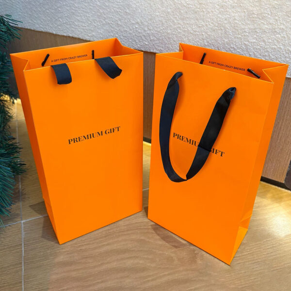 Paperboard Wine Gift Bag with Rope Handles