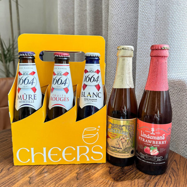 Paperboard Six-Pack Beer Carrier with Handle for Retail