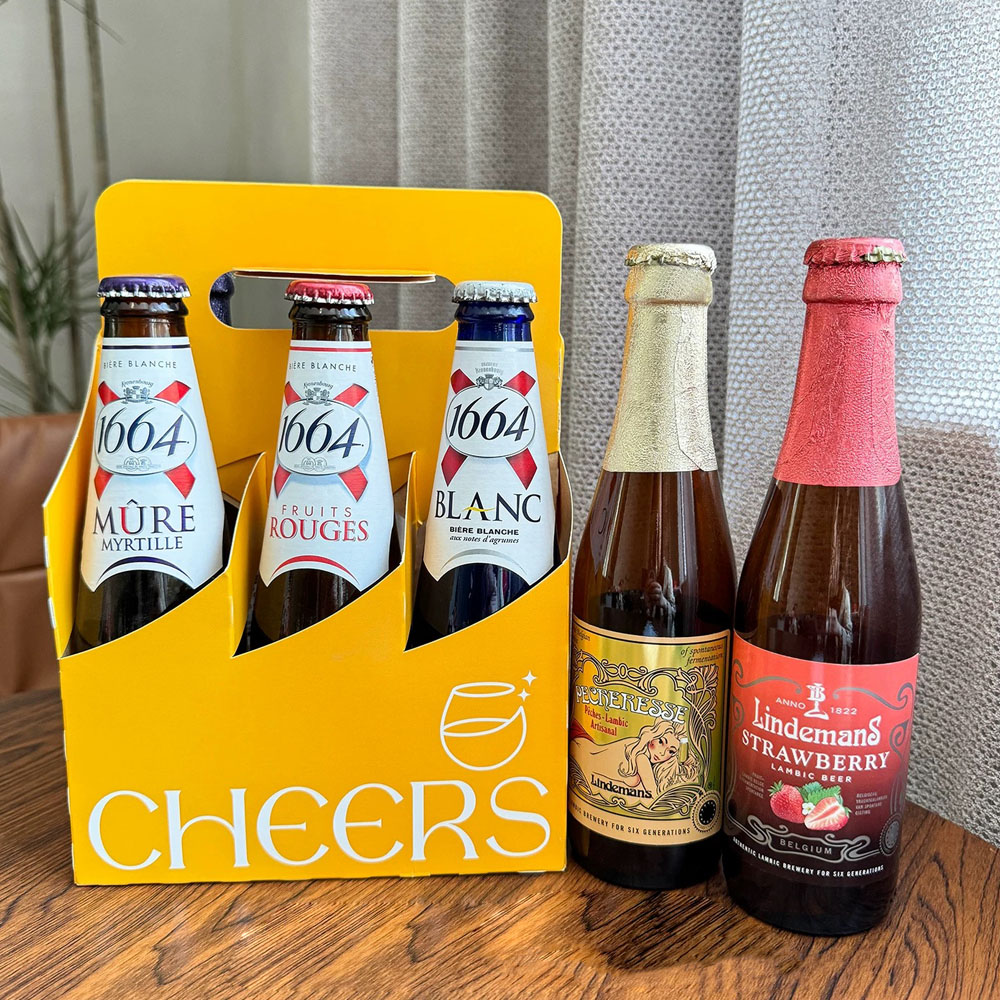 eco-friendly paperboard beer carrier box for six-pack bottles