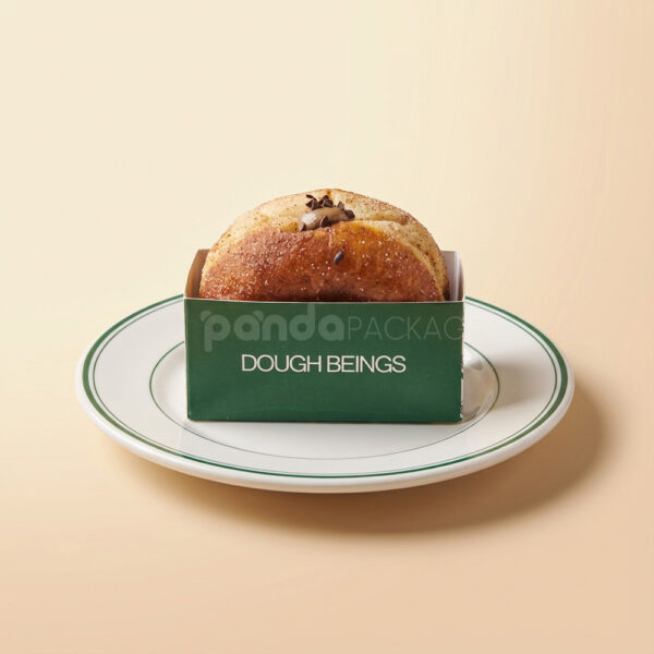 Green Paperboard Donut Tray with Logo Print for Cafes