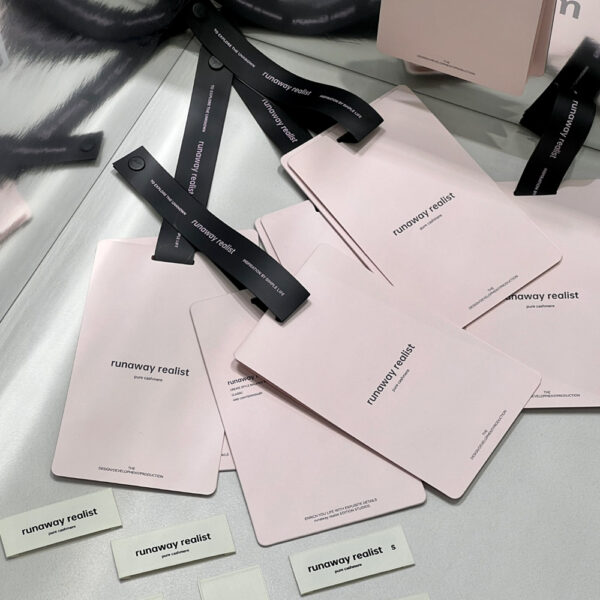Minimalist Apparel Hang Tags with Elegant Brand Identity