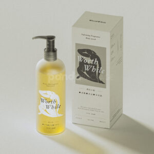 white paperboard packaging box for cosmetic lotion and body wash