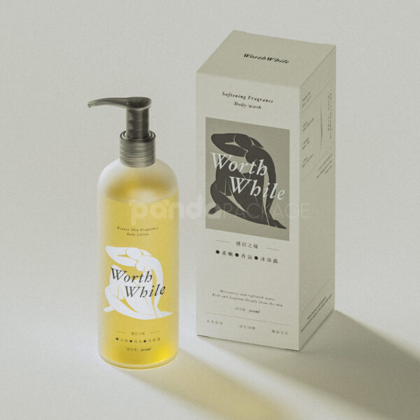 White Paperboard Box for Skincare Lotion and Body Wash