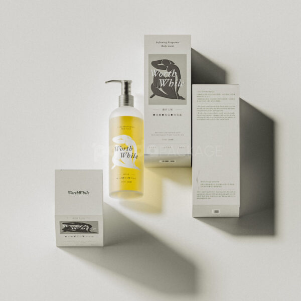 White Paperboard Box for Skincare Lotion and Body Wash