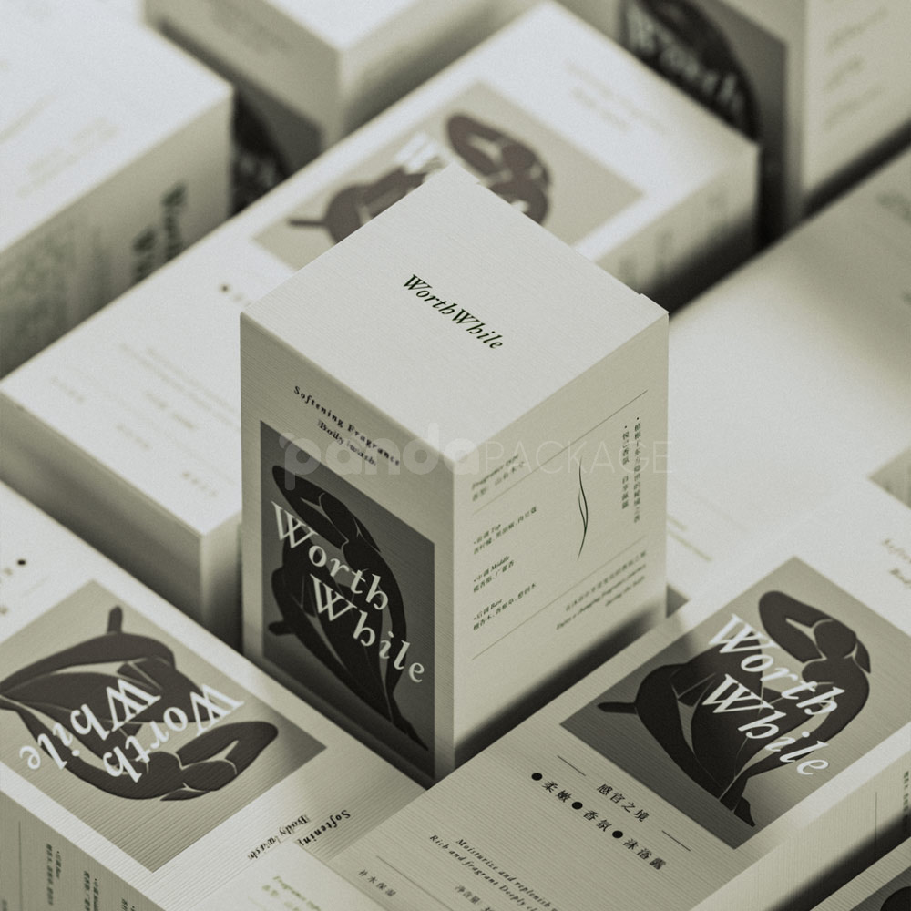 white paperboard packaging box for cosmetic lotion and body wash