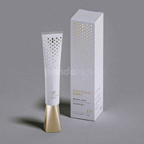 White Paperboard Box for Cosmetic Cream and Skincare Tubes