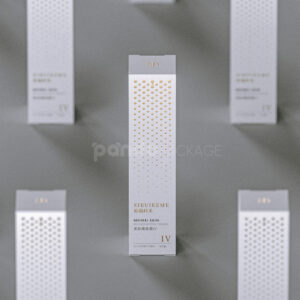 white paperboard cosmetic box with gold foil stamping for skincare cream