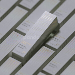 white paperboard cosmetic box with gold foil stamping for skincare cream