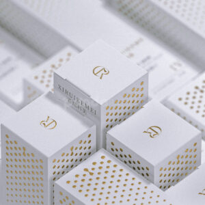 white paperboard cosmetic box with gold foil stamping for skincare cream