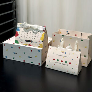 decorative paperboard gift box with ribbon for candy packaging