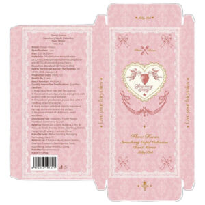 eco-friendly paperboard gift box with decorative heart design for candy packaging
