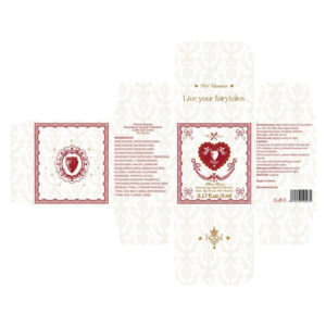 eco-friendly paperboard gift box with decorative heart design for candy packaging