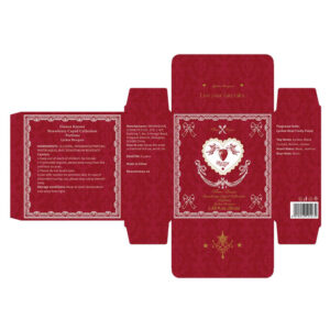 eco-friendly paperboard gift box with decorative heart design for candy packaging