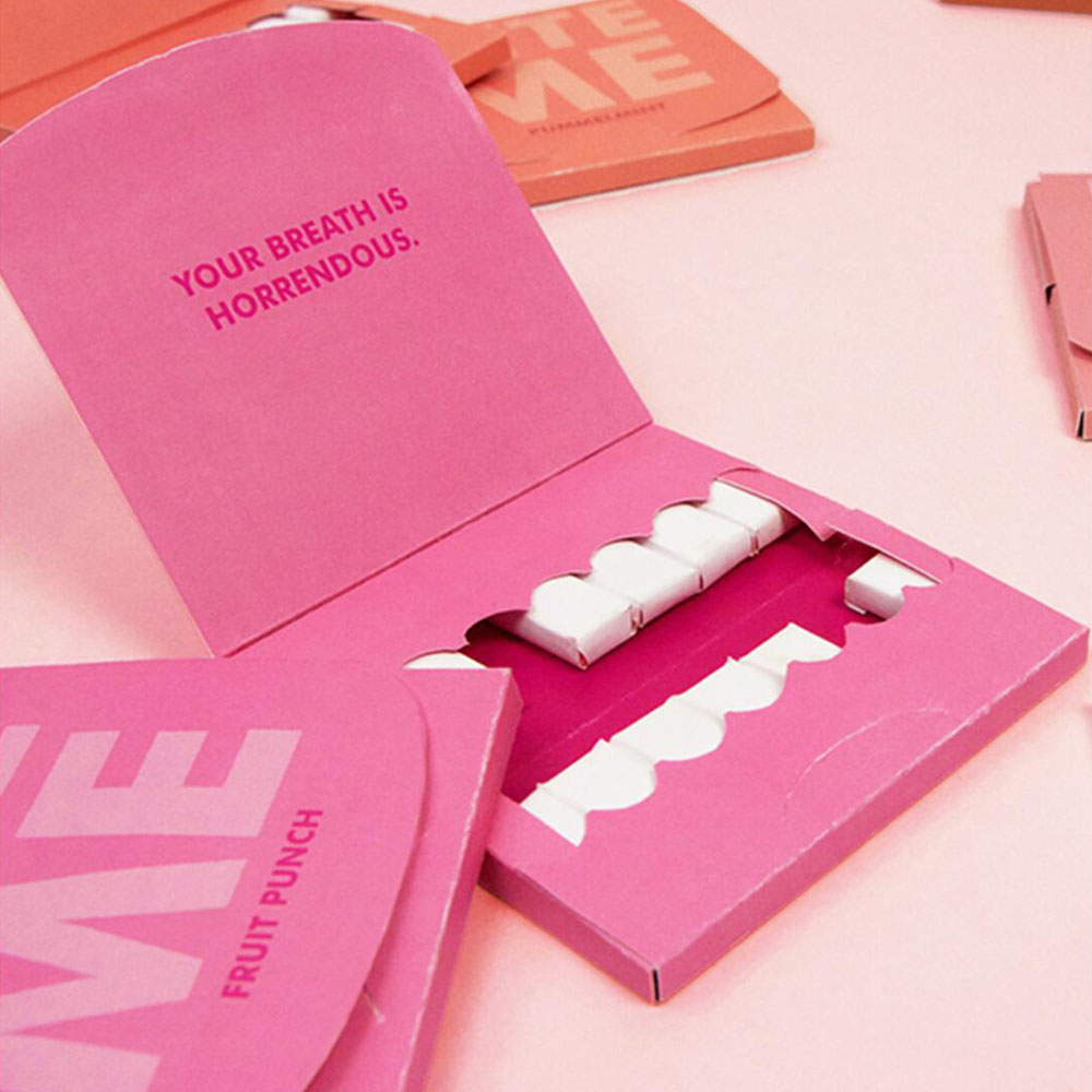 creative paperboard box with foldable design for chewing gum packaging
