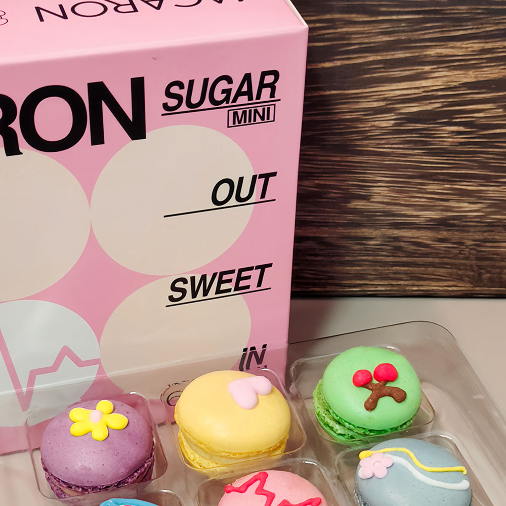 eco-friendly paperboard gift box for mini macaron packaging