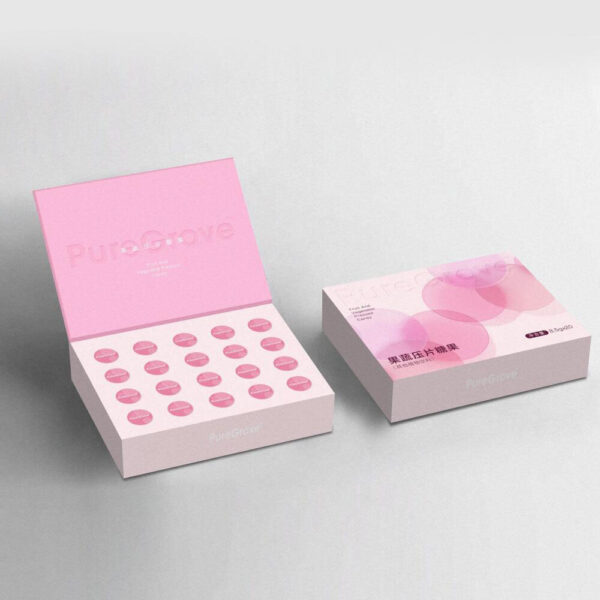 Pink Rigid Candy Box with Flip Lid Display Design