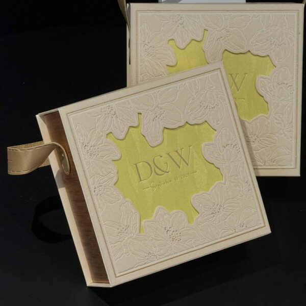 Luxury Rigid Candy Gift Box with Embossed Floral Design