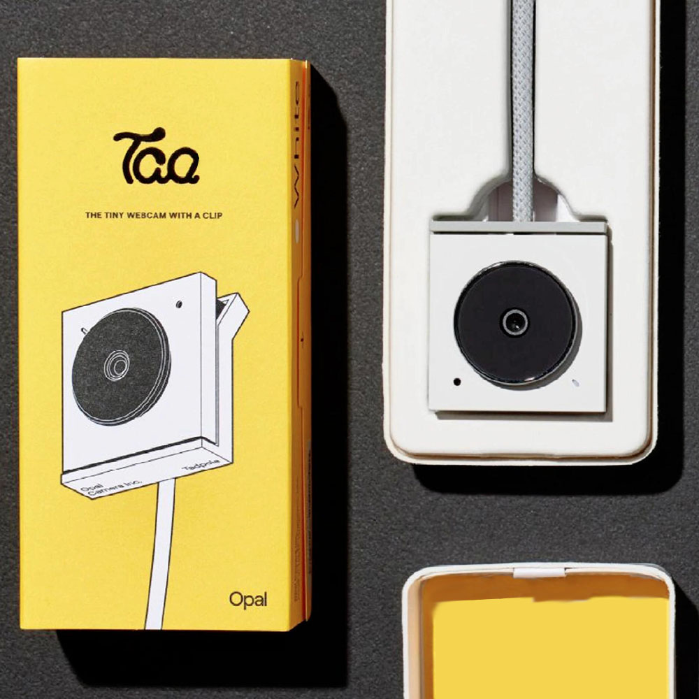 white rigid box with yellow sleeve for compact electronic devices