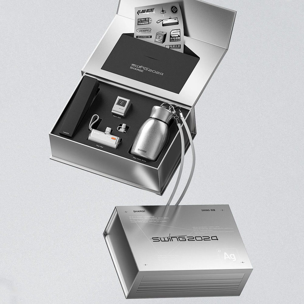 silver rigid magnetic gift box for premium electronic devices